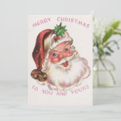 Vintage-kerstkerstkerstfeestkaart Feestdagenkaart (Staand voorkant)