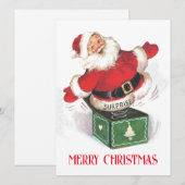 Vintage-kerstkerstkerstfeestkaart Feestdagenkaart (Voorkant / Achterkant)