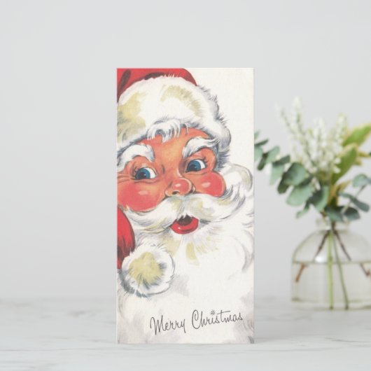 Vintage-kerstkerstkerstfeestkaart Feestdagenkaart (Staand voorkant)