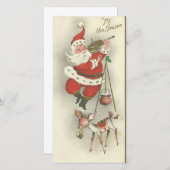 Vintage-kerstkerstkerstfeestmuziek Feestdagenkaart (Voorkant / Achterkant)