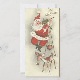 Vintage-kerstkerstkerstfeestmuziek Feestdagenkaart