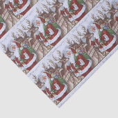 Vintage kerstkerstkerstfeestrendieren betegeld tissuepapier (Detail)