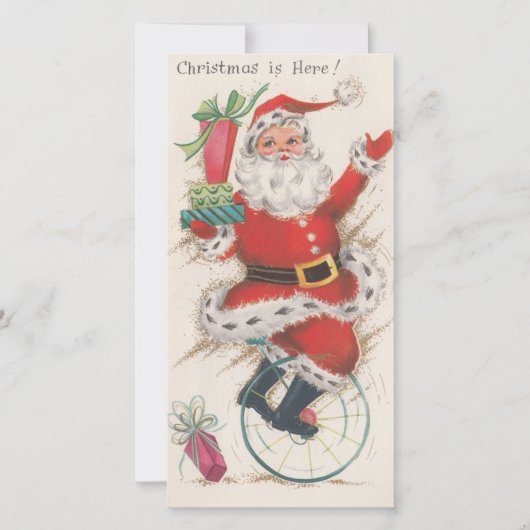 Vintage kerstkerstkerstfeestrondjes feestdagenkaart (Voorkant)