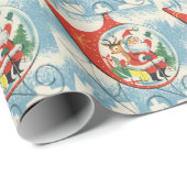 Vintage Kerstkerstkersthelikopter Cadeaupapier (Rol Hoek)