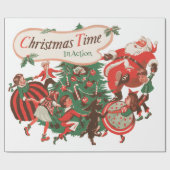 Vintage kerstkerstkerstkerstbedekking en danskinde cadeaupapier (Vlak)