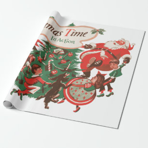 Vintage kerstkerstkerstkerstbedekking en danskinde cadeaupapier