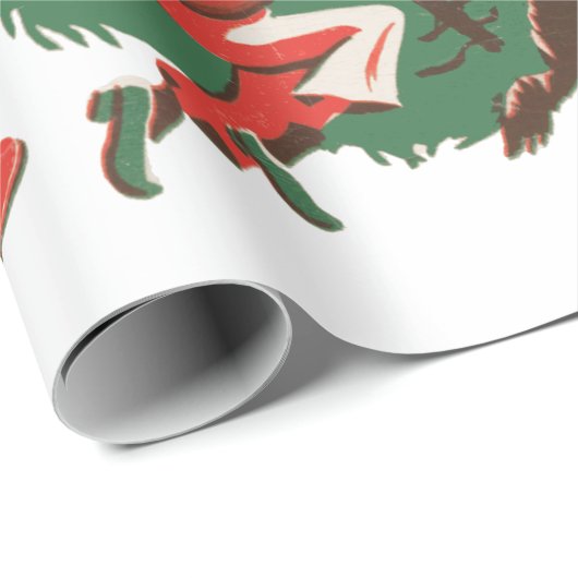 Vintage kerstkerstkerstkerstbedekking en danskinde cadeaupapier (Rol Hoek)