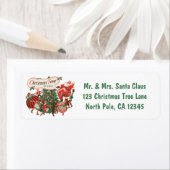 Vintage kerstkerstkerstkerstbedekking en danskinde etiket (Insitu)