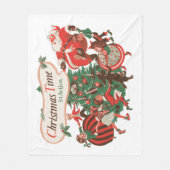Vintage kerstkerstkerstkerstbedekking en danskinde fleece deken (Voorkant)
