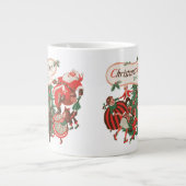 Vintage kerstkerstkerstkerstbedekking en danskinde grote koffiekop (Voorkant)