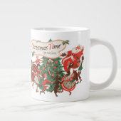 Vintage kerstkerstkerstkerstbedekking en danskinde grote koffiekop (Rechts)