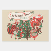 Vintage kerstkerstkerstkerstbedekking en danskinde inpakpapier vel (Voorkant 2)