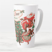 Vintage kerstkerstkerstkerstbedekking en danskinde latte mok (Rechterhoek)