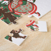 Vintage kerstkerstkerstkerstbedekking en danskinde legpuzzel (Zijkant)