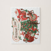 Vintage kerstkerstkerstkerstbedekking en danskinde legpuzzel (Verticaal)