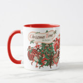 Vintage kerstkerstkerstkerstbedekking en danskinde mok (Links)
