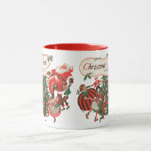 Vintage kerstkerstkerstkerstbedekking en danskinde mok (Midden)