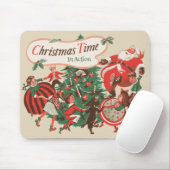 Vintage kerstkerstkerstkerstbedekking en danskinde muismat (Met muis)