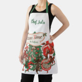 Vintage kerstkerstkerstkerstbedekking en danskinde schort (Insitu)