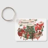 Vintage kerstkerstkerstkerstbedekking en danskinde sleutelhanger (Achterkant)