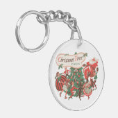 Vintage kerstkerstkerstkerstbedekking en danskinde sleutelhanger (Voorkant Links)