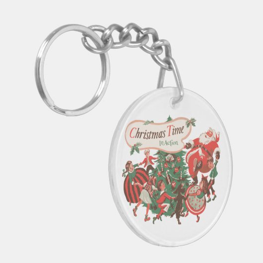 Vintage kerstkerstkerstkerstbedekking en danskinde sleutelhanger (Voorkant Links)