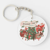 Vintage kerstkerstkerstkerstbedekking en danskinde sleutelhanger (Voorkant)