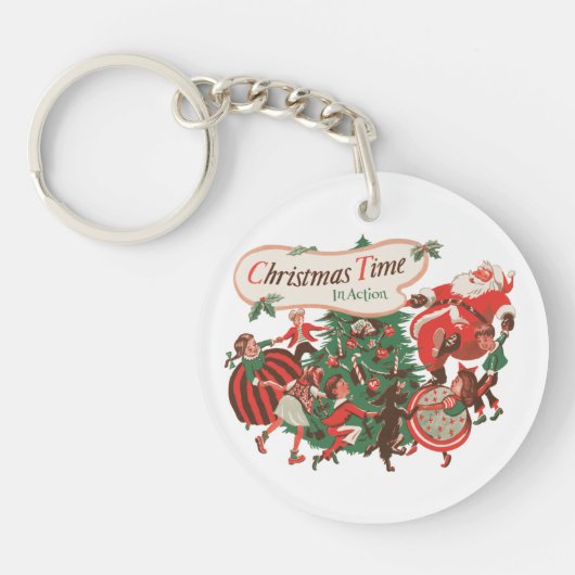 Vintage kerstkerstkerstkerstbedekking en danskinde sleutelhanger (Voorkant)