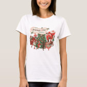 Vintage kerstkerstkerstkerstbedekking en danskinde t-shirt (Voorkant)