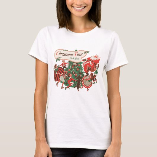 Vintage kerstkerstkerstkerstbedekking en danskinde t-shirt (Voorkant)