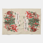 Vintage kerstkerstkerstkerstbedekking en danskinde theedoek (Horizontaal)