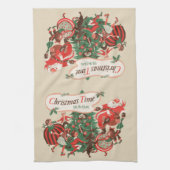 Vintage kerstkerstkerstkerstbedekking en danskinde theedoek (Verticaal)