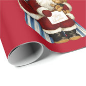 Vintage-kerstkerstkerstkerstbedekking en Teddy Bea Cadeaupapier (Rol Hoek)