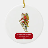 Vintage kerstkerstkerstkerstbedekking keramisch ornament (Voorkant)