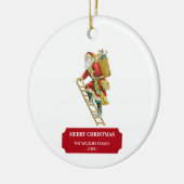 Vintage kerstkerstkerstkerstbedekking keramisch ornament (Links)