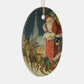 Vintage kerstkerstkerstkerstbedekking op dak keramisch ornament (Rechts)