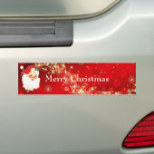 Vintage kerstkerstkerstkerstbedekking op rood bumpersticker (Op auto)