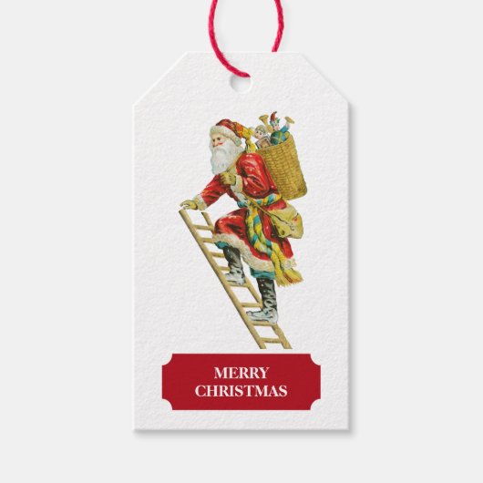 Vintage kerstkerstkerstkerstkerstbedekking en cade cadeaulabel (Voorkant)