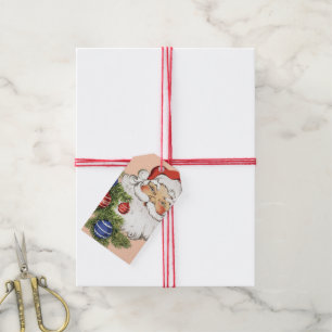 Vintage kerstkerstkerstkerstkerstbedekking met Orn Cadeaulabel