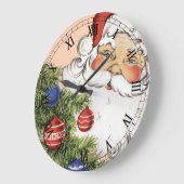 Vintage kerstkerstkerstkerstkerstbedekking met Orn Grote Klok (Hoek)