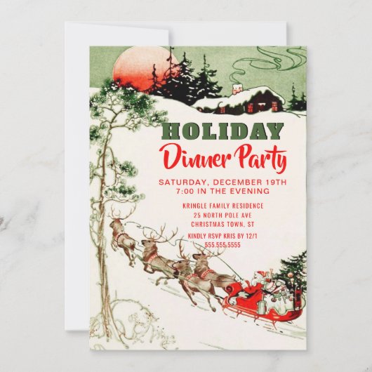 Vintage kerstkerstkerstkerstkerstfeestfeest kaart (Voorkant)