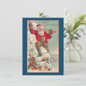 Vintage kerstkerstkerstkerstkerstkaart feestdagenkaart (Staand voorkant)