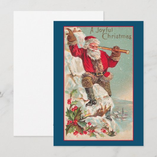 Vintage kerstkerstkerstkerstkerstkaart feestdagenkaart (Voorkant / Achterkant)