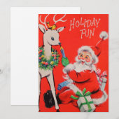 Vintage kerstkerstkerstkerstkerstkaart feestdagenkaart (Voorkant / Achterkant)