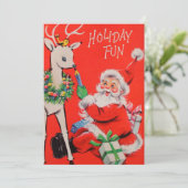 Vintage kerstkerstkerstkerstkerstkaart feestdagenkaart (Staand voorkant)