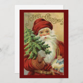 Vintage kerstkerstkerstkerstkerstkaart feestdagenkaart (Voorkant / Achterkant)