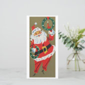 Vintage kerstkerstkerstkerstkerstkaart feestdagenkaart (Staand voorkant)