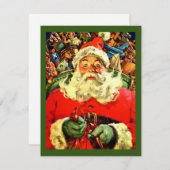 Vintage kerstkerstkerstkerstkerstkaart feestdagenkaart (Voorkant / Achterkant)