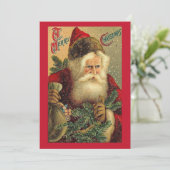 Vintage kerstkerstkerstkerstkerstkaart feestdagenkaart (Staand voorkant)