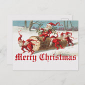 Vintage-kerstkerstkerstkerstkerstkerstbedekking en briefkaart (Voorkant / Achterkant)